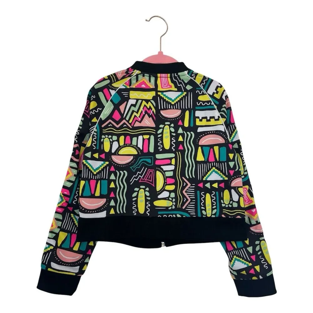 Adidas Girls XS Multicolor Geometric Full-Zip Track Jacket, Long Sleeve NWOT
